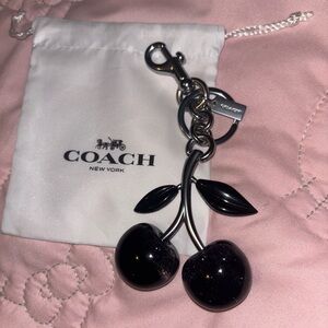 Coach Black Cherry bag charm